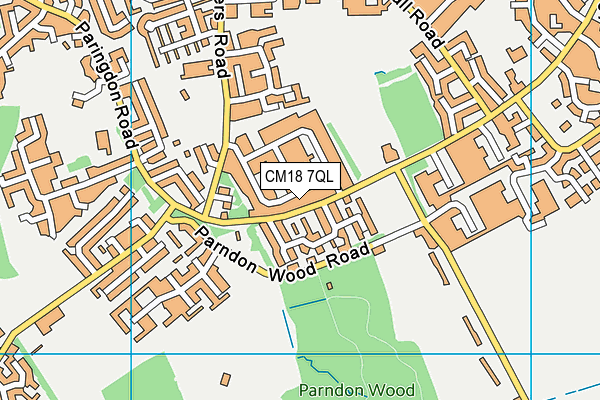CM18 7QL map - OS VectorMap District (Ordnance Survey)