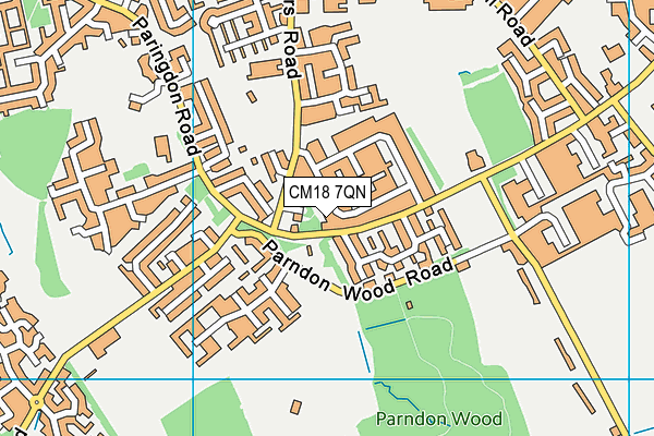 CM18 7QN map - OS VectorMap District (Ordnance Survey)