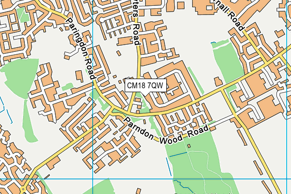 CM18 7QW map - OS VectorMap District (Ordnance Survey)