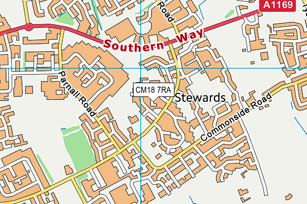 CM18 7RA map - OS VectorMap District (Ordnance Survey)