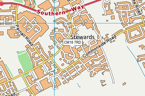 CM18 7RD map - OS VectorMap District (Ordnance Survey)