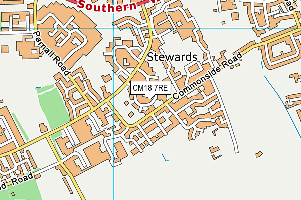 CM18 7RE map - OS VectorMap District (Ordnance Survey)