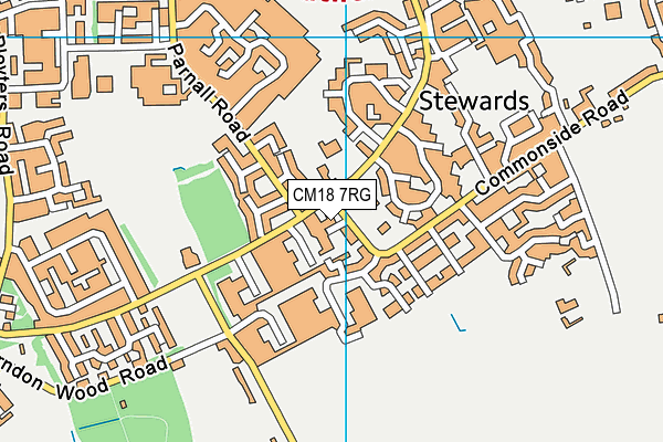 CM18 7RG map - OS VectorMap District (Ordnance Survey)