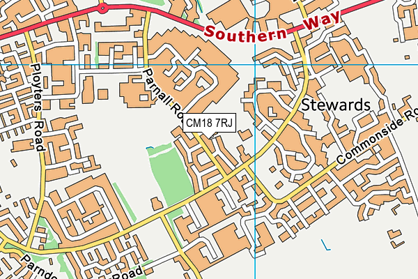 CM18 7RJ map - OS VectorMap District (Ordnance Survey)