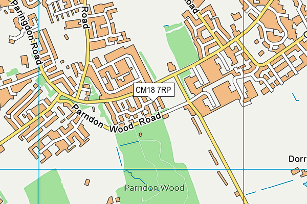 CM18 7RP map - OS VectorMap District (Ordnance Survey)