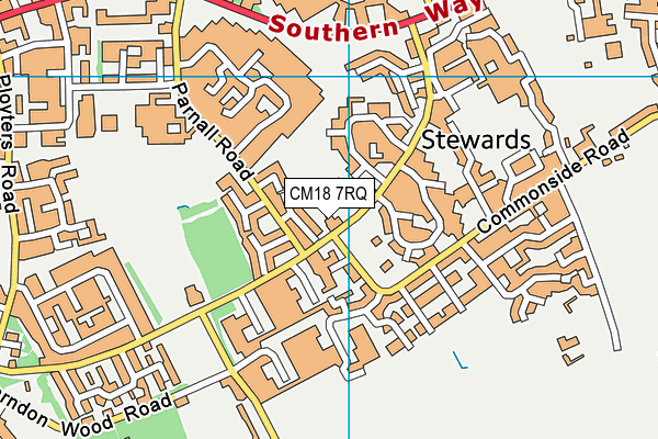 Longwood Primary Academy map (CM18 7RQ) - OS VectorMap District (Ordnance Survey)