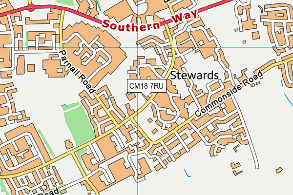 CM18 7RU map - OS VectorMap District (Ordnance Survey)