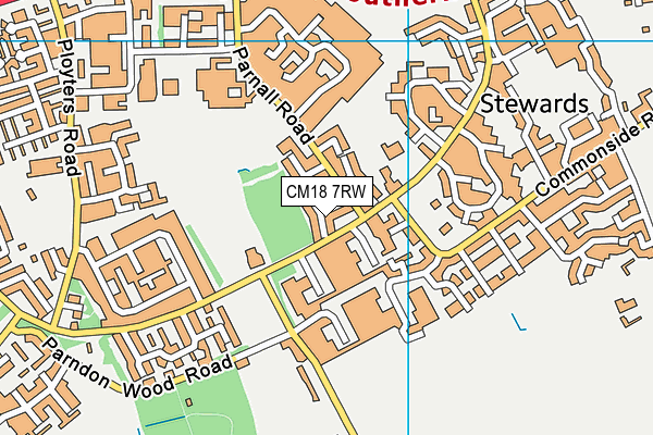 CM18 7RW map - OS VectorMap District (Ordnance Survey)