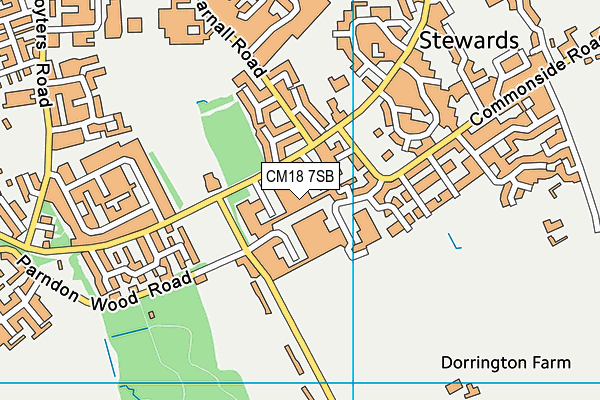 CM18 7SB map - OS VectorMap District (Ordnance Survey)