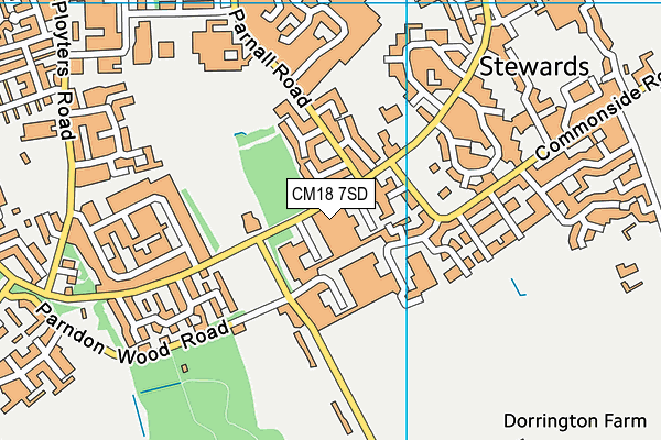CM18 7SD map - OS VectorMap District (Ordnance Survey)