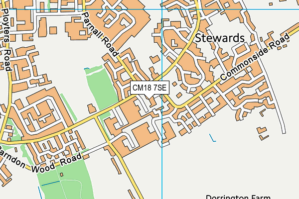 CM18 7SE map - OS VectorMap District (Ordnance Survey)