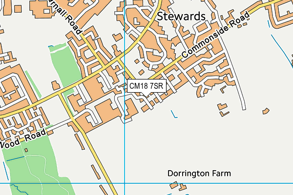 CM18 7SR map - OS VectorMap District (Ordnance Survey)