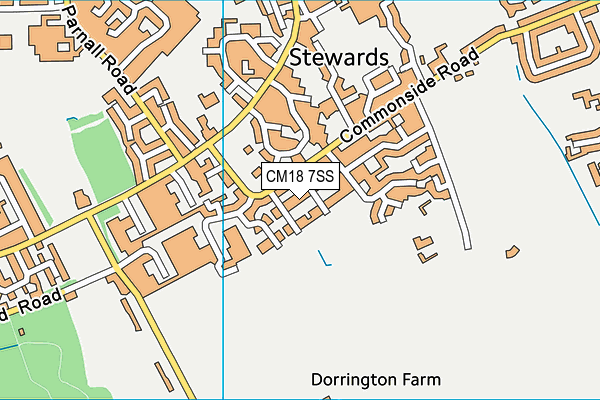 CM18 7SS map - OS VectorMap District (Ordnance Survey)