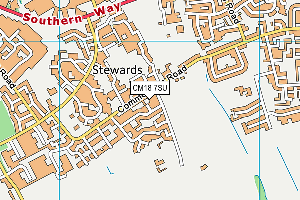 CM18 7SU map - OS VectorMap District (Ordnance Survey)