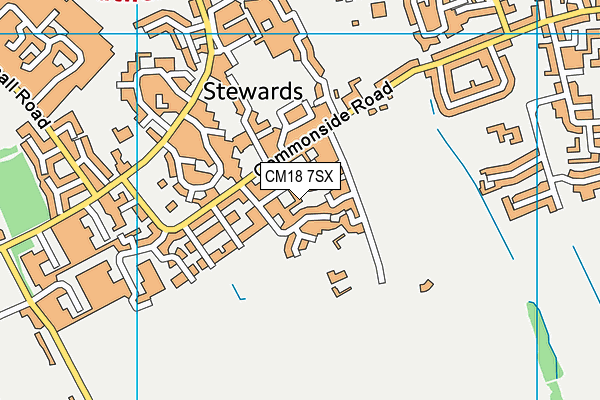 CM18 7SX map - OS VectorMap District (Ordnance Survey)