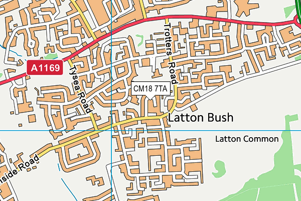 CM18 7TA map - OS VectorMap District (Ordnance Survey)