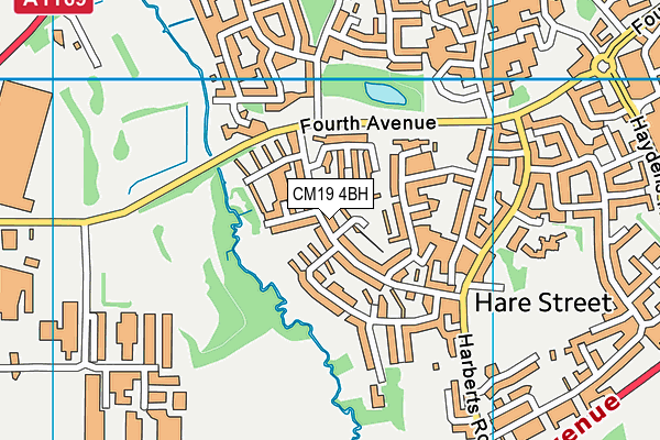 CM19 4BH map - OS VectorMap District (Ordnance Survey)