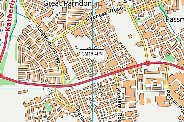 CM19 4PN map - OS VectorMap District (Ordnance Survey)