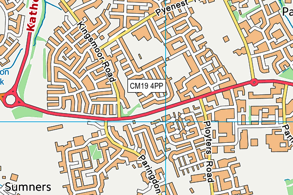 CM19 4PP map - OS VectorMap District (Ordnance Survey)