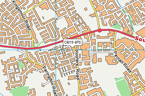 CM19 4PS map - OS VectorMap District (Ordnance Survey)
