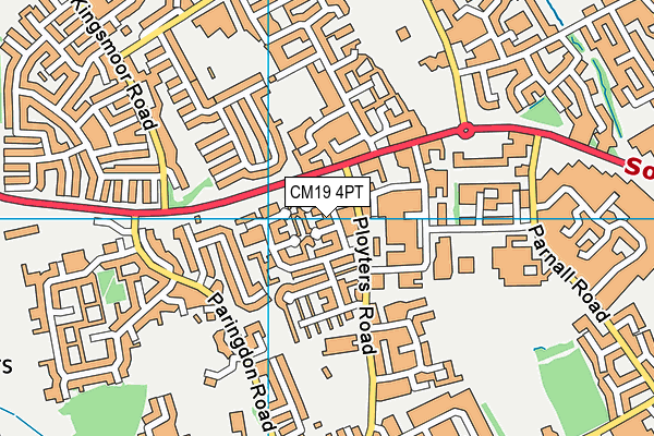 CM19 4PT map - OS VectorMap District (Ordnance Survey)