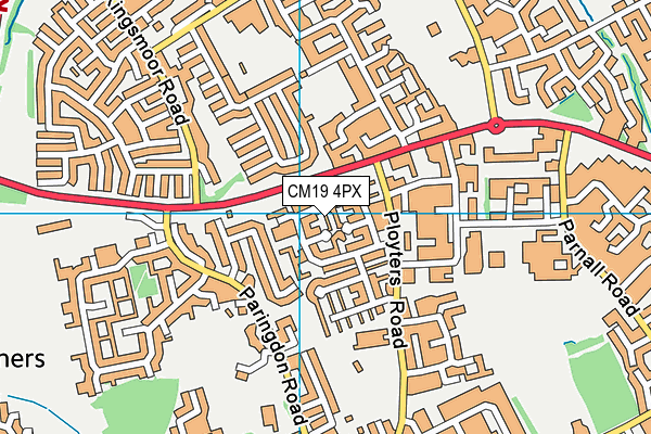 CM19 4PX map - OS VectorMap District (Ordnance Survey)