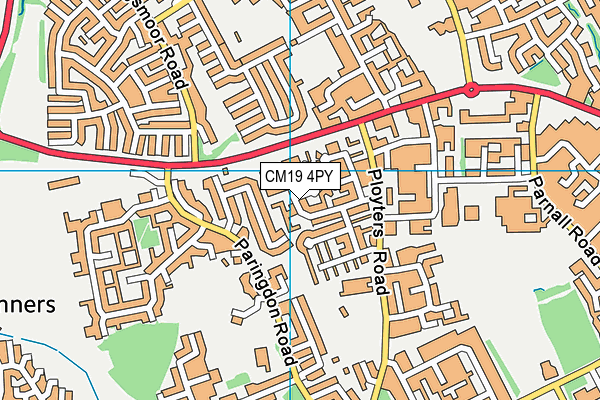 CM19 4PY map - OS VectorMap District (Ordnance Survey)