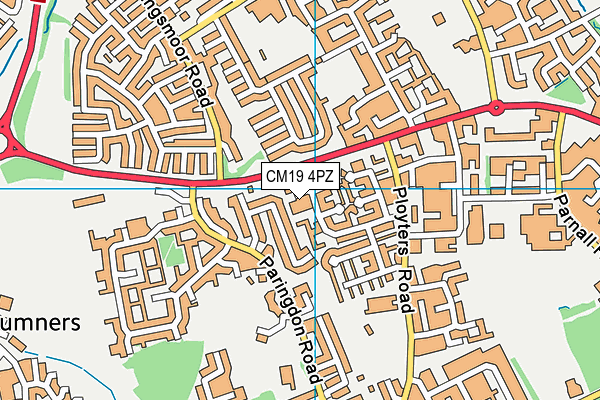 CM19 4PZ map - OS VectorMap District (Ordnance Survey)