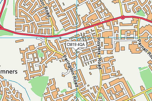 CM19 4QA map - OS VectorMap District (Ordnance Survey)