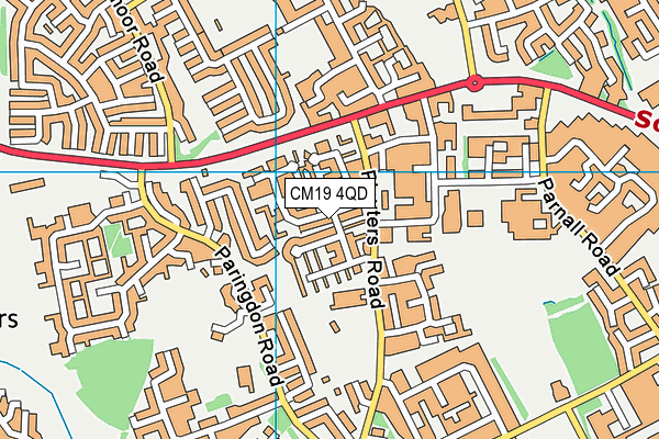 CM19 4QD map - OS VectorMap District (Ordnance Survey)