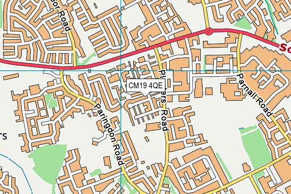 CM19 4QE map - OS VectorMap District (Ordnance Survey)