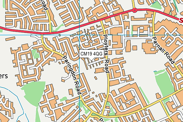CM19 4QG map - OS VectorMap District (Ordnance Survey)