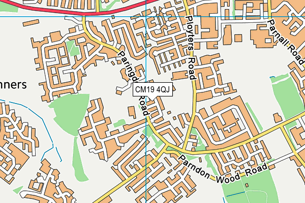 CM19 4QJ map - OS VectorMap District (Ordnance Survey)