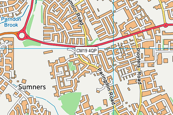 CM19 4QP map - OS VectorMap District (Ordnance Survey)
