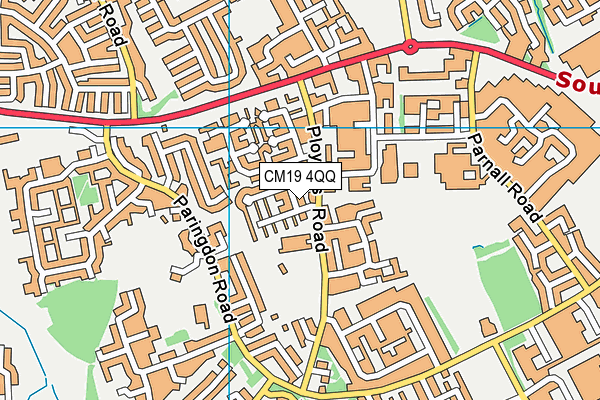 CM19 4QQ map - OS VectorMap District (Ordnance Survey)