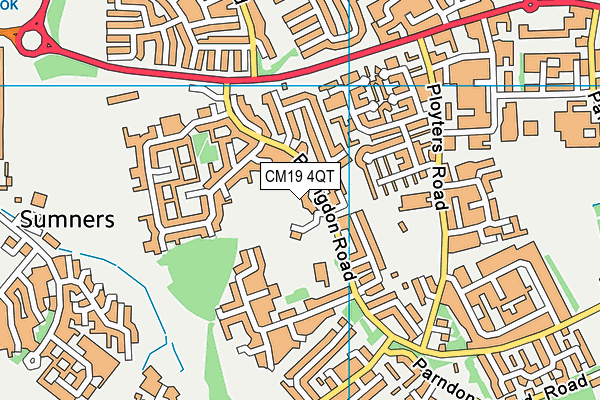 Paringdon Sports Club map (CM19 4QT) - OS VectorMap District (Ordnance Survey)