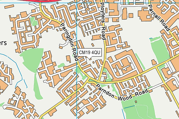 CM19 4QU map - OS VectorMap District (Ordnance Survey)