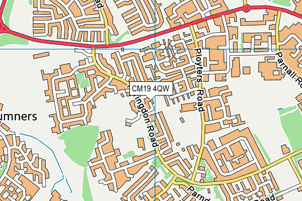 CM19 4QW map - OS VectorMap District (Ordnance Survey)
