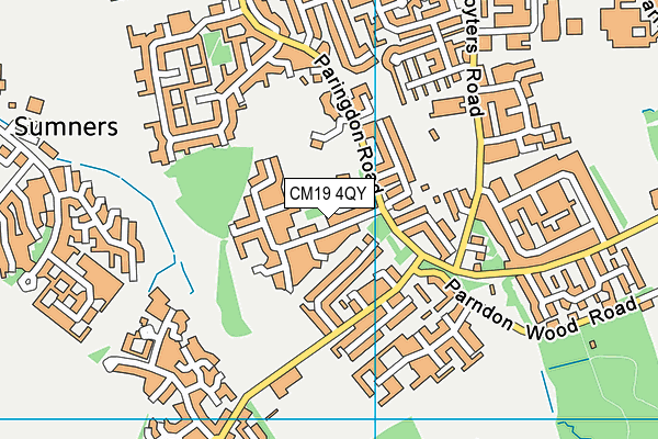 CM19 4QY map - OS VectorMap District (Ordnance Survey)