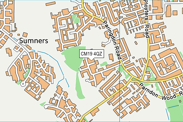 CM19 4QZ map - OS VectorMap District (Ordnance Survey)