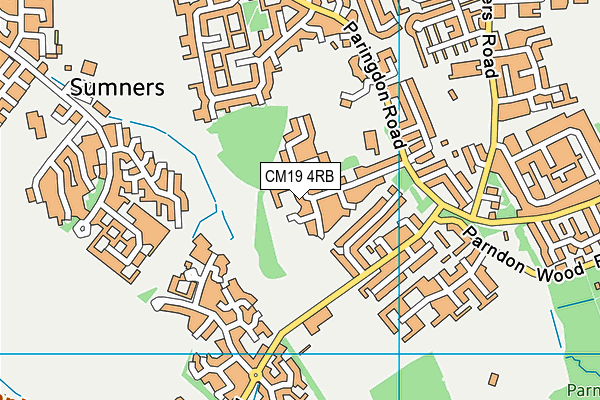 CM19 4RB map - OS VectorMap District (Ordnance Survey)