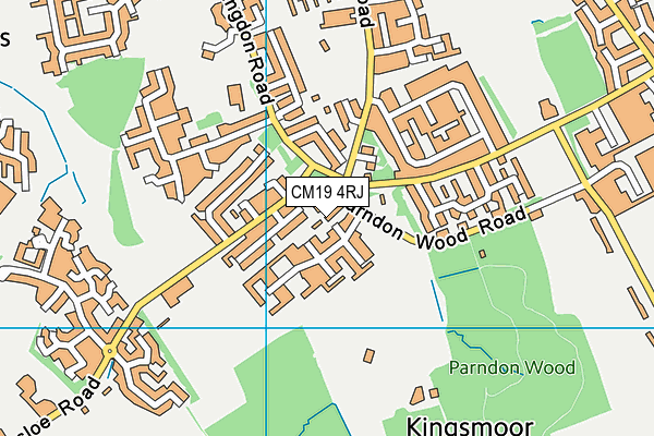 CM19 4RJ map - OS VectorMap District (Ordnance Survey)