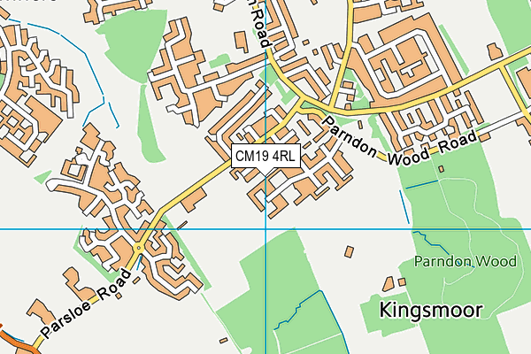CM19 4RL map - OS VectorMap District (Ordnance Survey)