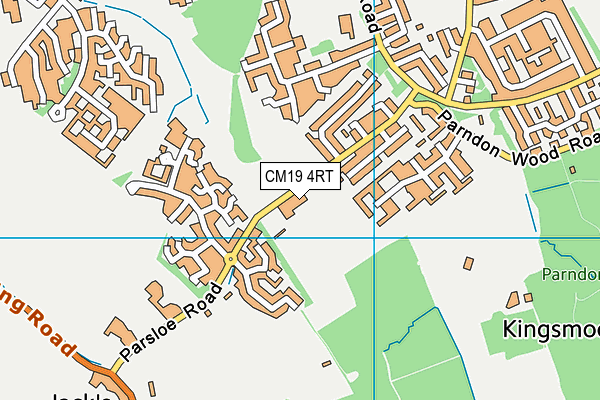 CM19 4RT map - OS VectorMap District (Ordnance Survey)