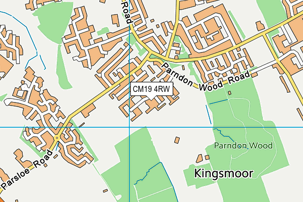 CM19 4RW map - OS VectorMap District (Ordnance Survey)