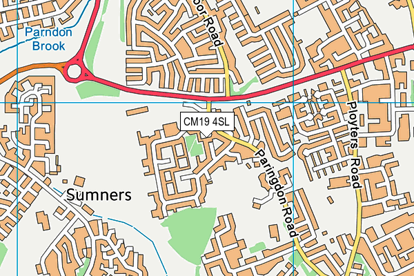 CM19 4SL map - OS VectorMap District (Ordnance Survey)