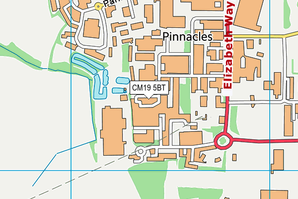 CM19 5BT map - OS VectorMap District (Ordnance Survey)