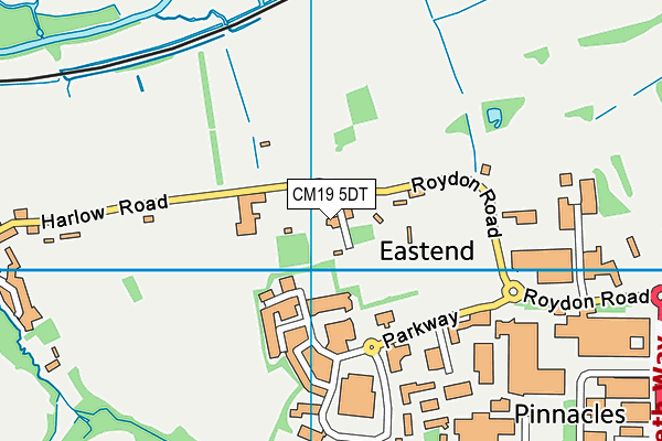 CM19 5DT map - OS VectorMap District (Ordnance Survey)