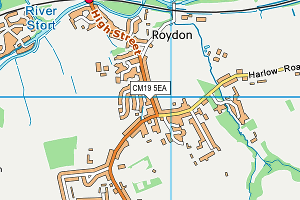 CM19 5EA map - OS VectorMap District (Ordnance Survey)