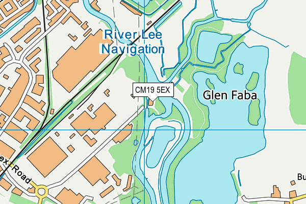 CM19 5EX map - OS VectorMap District (Ordnance Survey)